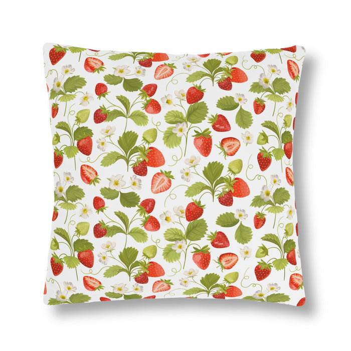 Strawberry Outdoor Pillow Set: Waterproof & Stylish with Hidden Zipper