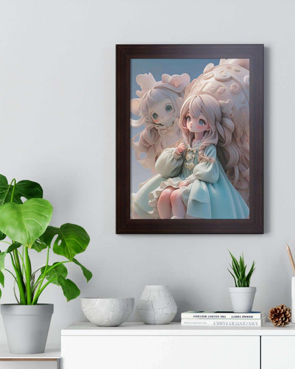 Sustainable Fantasy Anime 3D Girls Vertical Wall Art - Premium Framed Poster Decor
