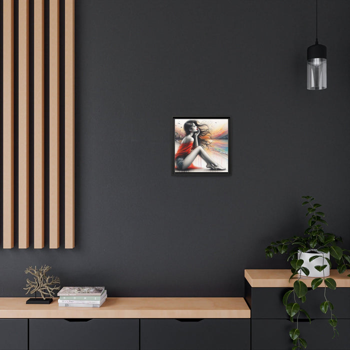 Sophisticated Lady - Valentine Matte Canvas Wall Art Collection with Sleek Black Frame