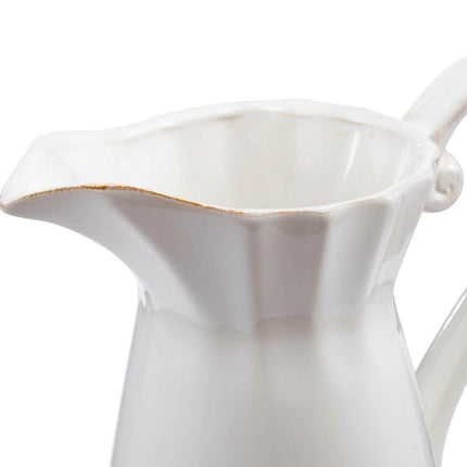 Maisie White Porcelain Pitcher - 8.5x6x9", Elegant Design & Durable