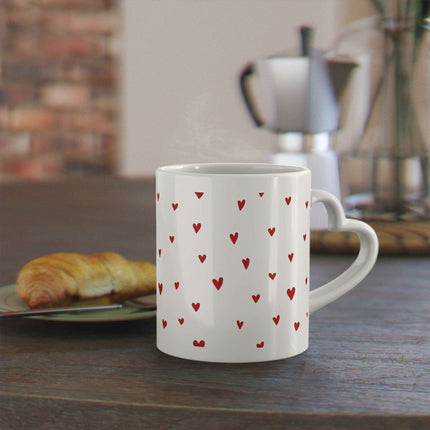 Elegant Heart-Shaped Ceramic Coffee Mug with Luxurious Duraglaze Finish