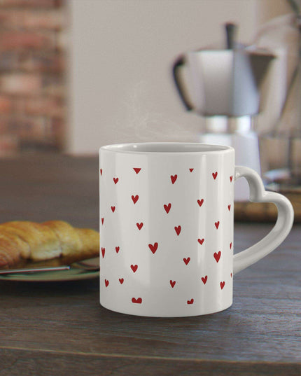 Elegant Heart-Shaped Ceramic Coffee Mug with Luxurious Duraglaze Finish