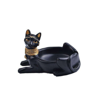 Resin Ashtray with Anubis, Cat, and Pharaoh Motifs - Ancient Egyptian Design