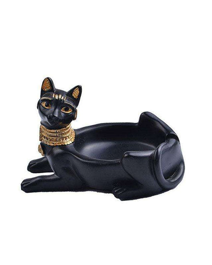 Resin Ashtray with Anubis, Cat, and Pharaoh Motifs - Ancient Egyptian Design
