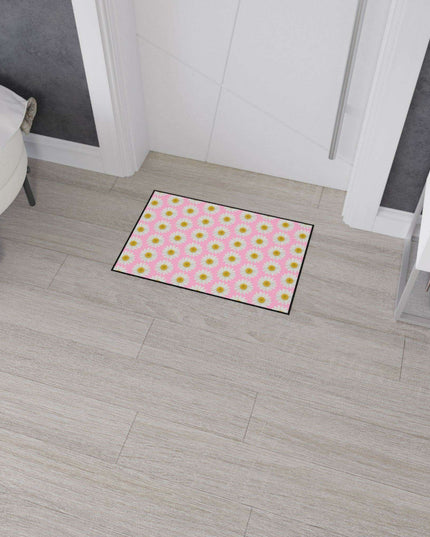 Chic Pink Daisy Non-Slip Welcome Mat - Maison d'Elite Luxe Series