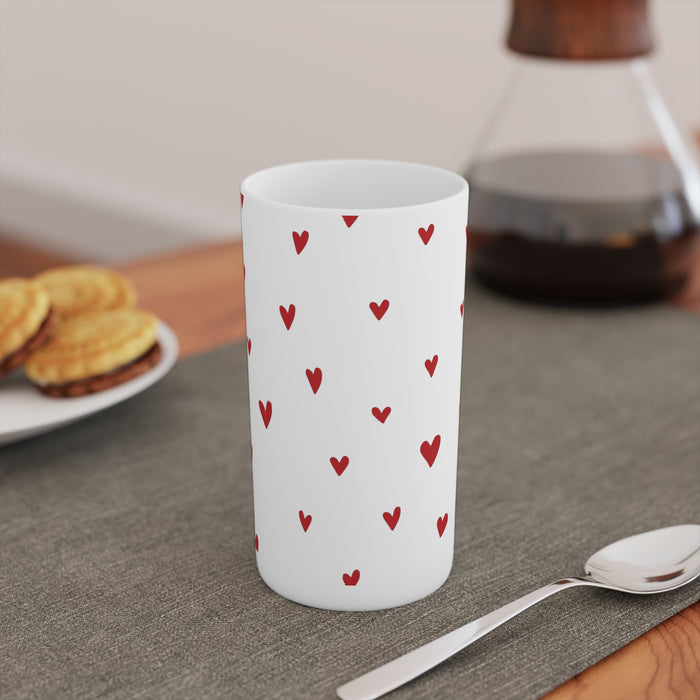 Indulge in Morning Bliss with Elegant Red Heart Conical Coffee Cups