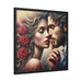 Valentine Romance Matte Canvas Wall Art with Black Pinewood Frame
