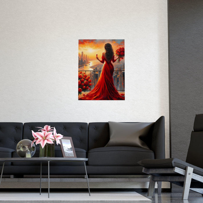 Elegant Red Wine Matte Art Print - Luxe Decor for a Refined Space