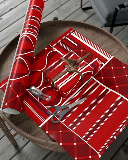 Luxurious Customizable Red Holiday Gift Wrap Set - Elevate Your Present Experience