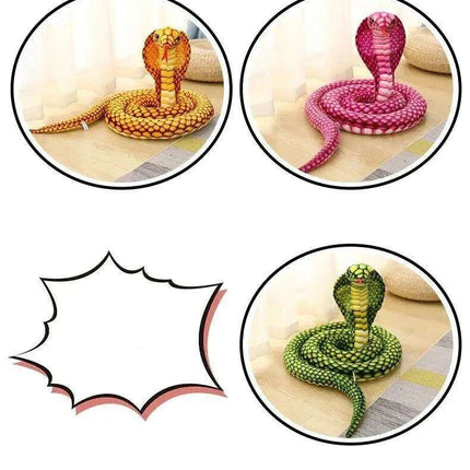 Realistic Cobra Snake Plush Toy - Versatile Educational Stuffed Animal for Home Decor and Play