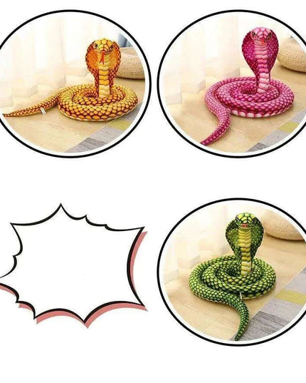 Realistic Cobra Snake Plush Toy - Versatile Educational Stuffed Animal for Home Decor and Play