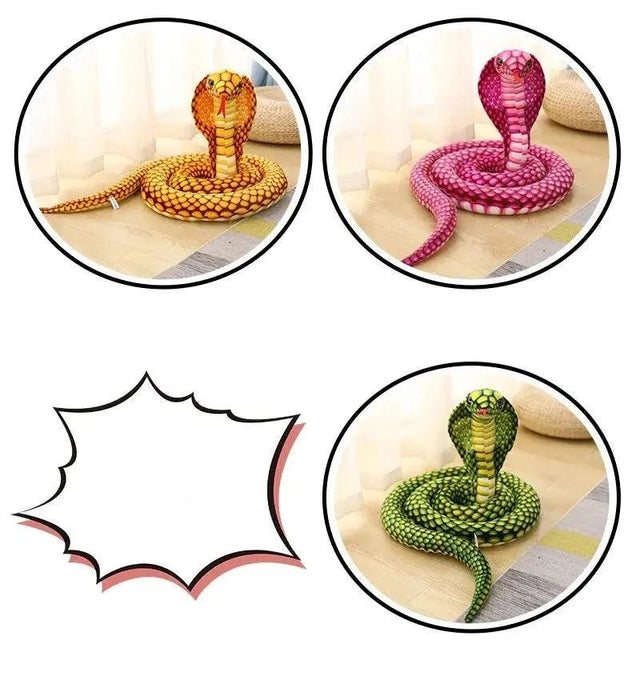 Realistic Python Pit Viper Plush Toy - Educational Cobra Stuffed Animal for Home Decor and Play