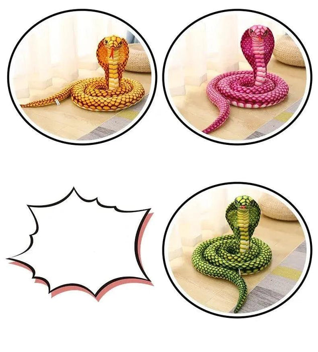사실적인 코브라 플러시 장난감 - 실물 같은 파이썬 핏 바이퍼 박제 동물
