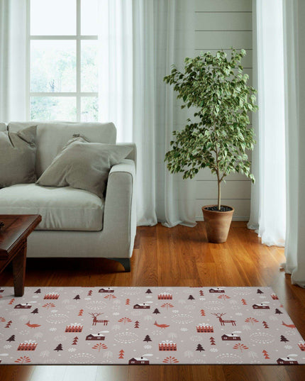 Magical Holiday Haven: Plush Personalized Children's Rug for Cozy Celebrations