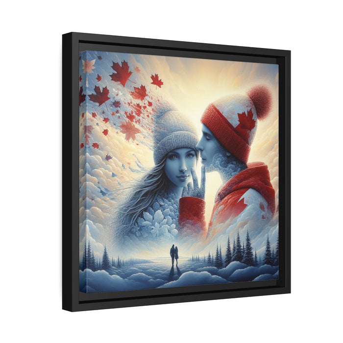 Love couple - Valentine Canada Day Matte Canvas Pinewood Frame