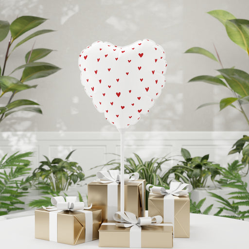 Valentine Red Heart Matte Finish Mylar Balloon Set - 11" Round and Heart-shaped