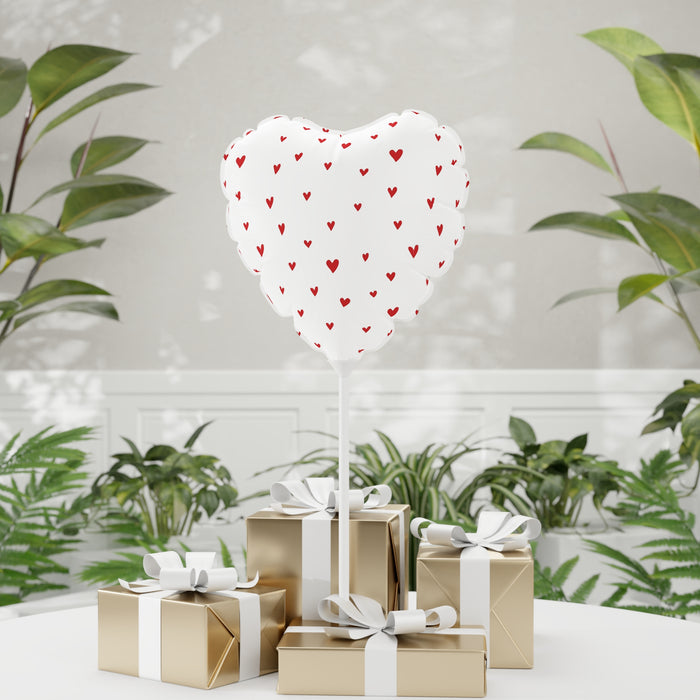 Valentine Red Heart Luxury Matte Mylar Balloon Set - 11" Round and Heart-shaped