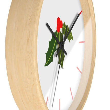 Elegant Artisanal Wooden Wall Clock with Lively Print Design