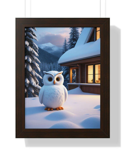 Charming Sustainable Owl Framed Art Print - Maison d'Elite Vertical Poster