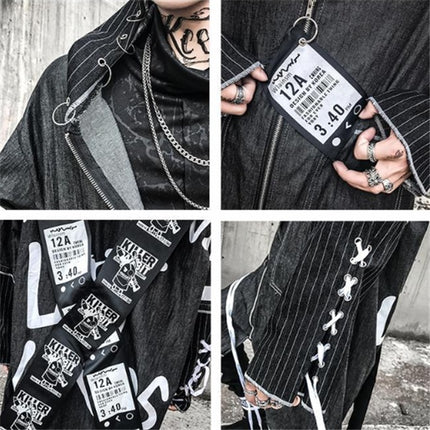 Peekaboo Studio Dark Hip Hop Coat with Warm Lining and Stylish Design