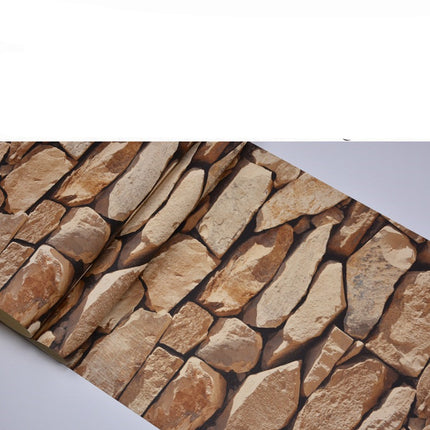 Peekaboo Studio Retro 3D Brick Pattern Solid Stone Wallpaper - Durable