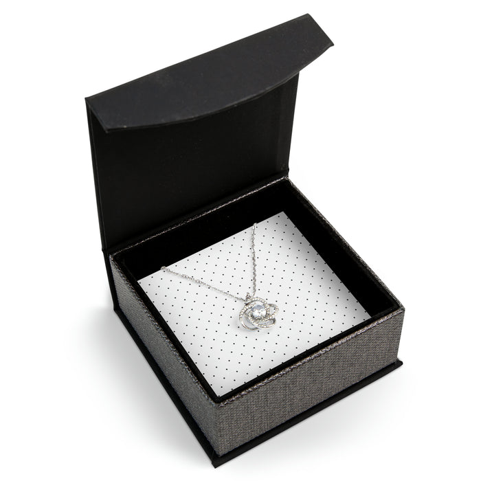 Crystal Love Knot Necklace with Cubic Zirconia Sparkle