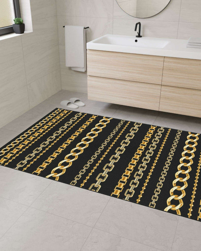 Gilded Links Custom Luxury Floor Rug - Redefine Your Interior Style