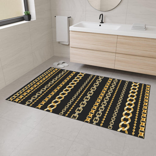 Golden Chains Luxury Personalized Floor Rug with Non-Slip Backing