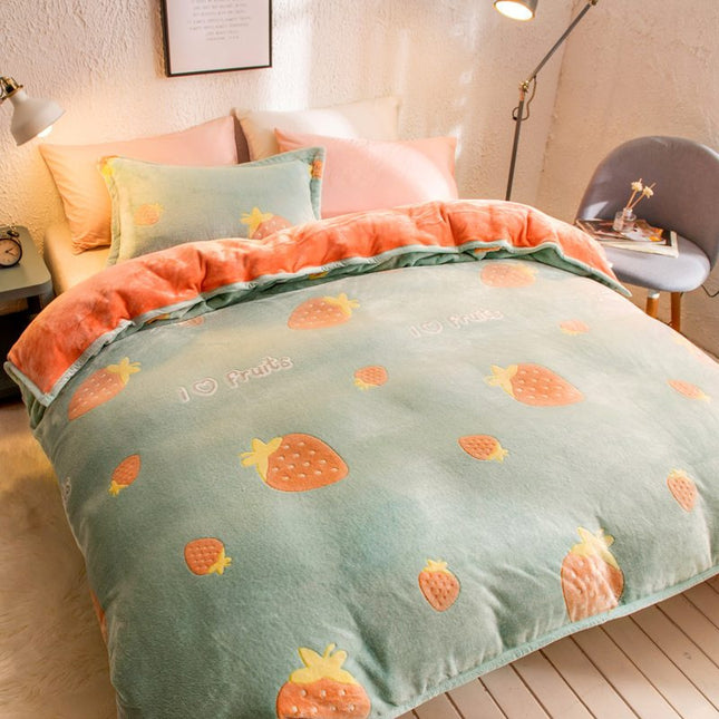 Peekaboo Studio Coral Duvet Cover - Soft Cotton, Elegant Design