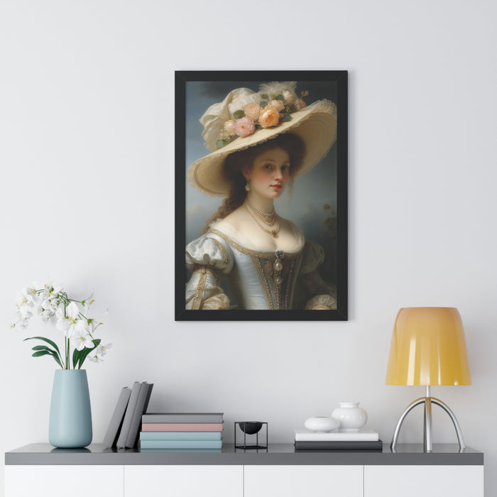 Vintage Elegance: Sustainable Femme Fatale Framed Art Print