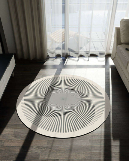 Vibrant Geometric Chenille Circular Area Rug - 60x60 Inch by Maison d'Elite