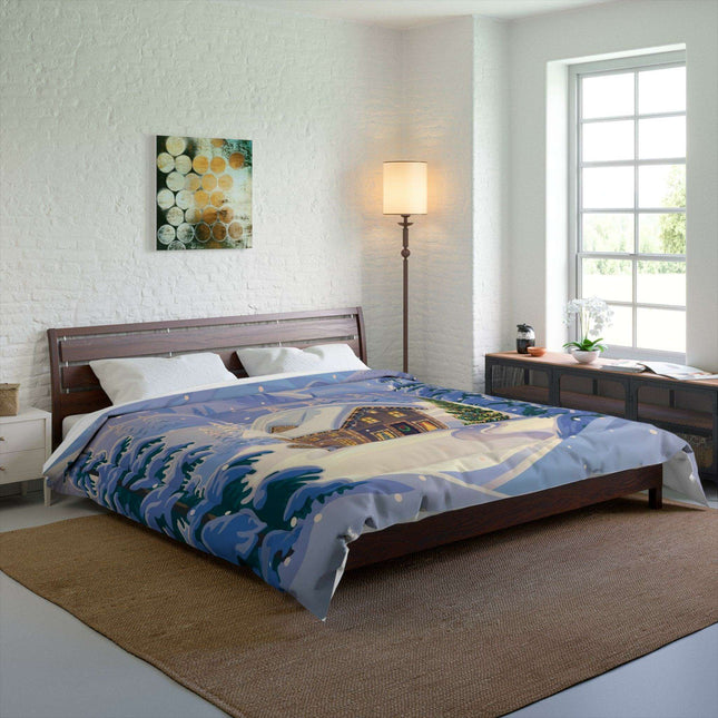 Festive Winter Wonderland Plush Comforter - Luxurious Polyester Bedding