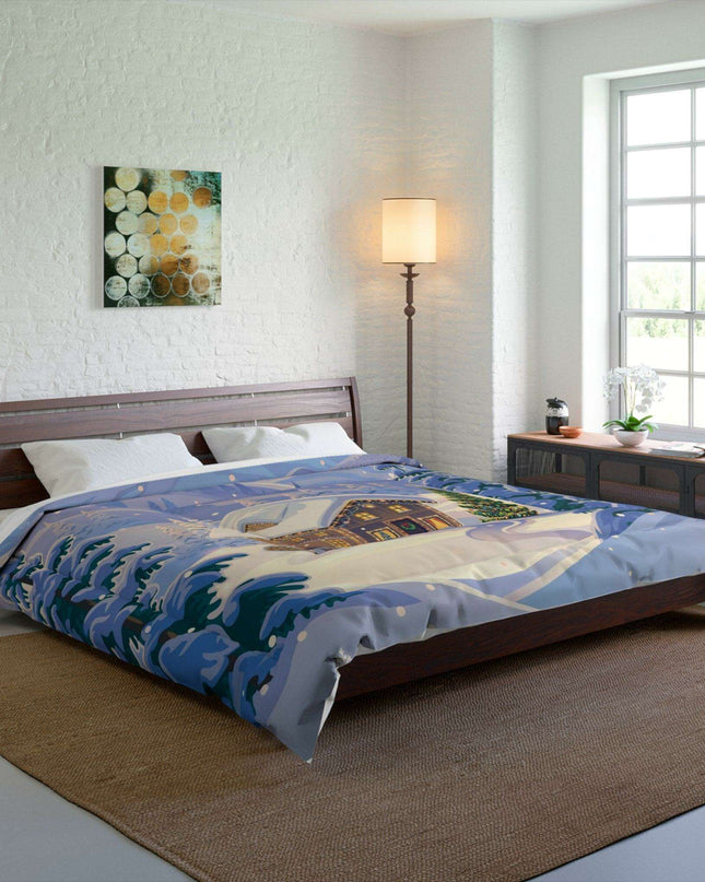 Festive Winter Wonderland Plush Comforter - Luxurious Polyester Bedding