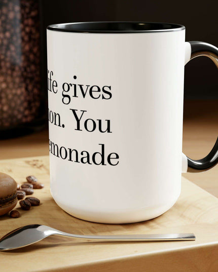 Chic Dual-Tone Ceramic Coffee Cups - 15oz Stylish Drinkware