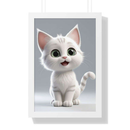 Elegant Feline Vertical Art Poster - Eco-Friendly Framed Design