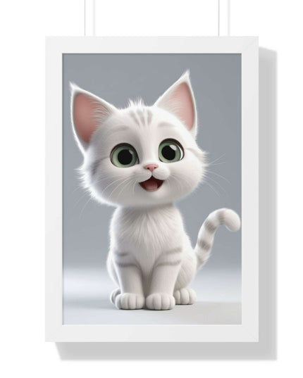 Elegant Feline Vertical Art Poster - Eco-Friendly Framed Design