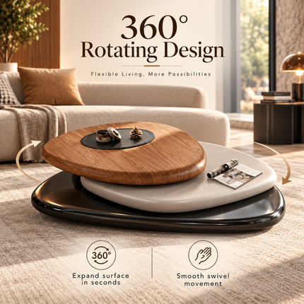 Rotating Coffee Table - Italian Minimalist Floating Design