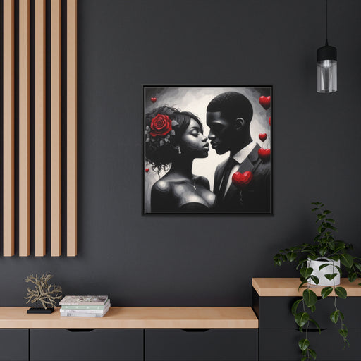 Enamored Night Matte Canvas Artwork in Sustainable Pinewood Frame