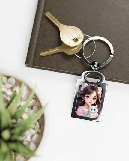 Personalized Shiny Swivel Photo Keyring for Cherished Memories