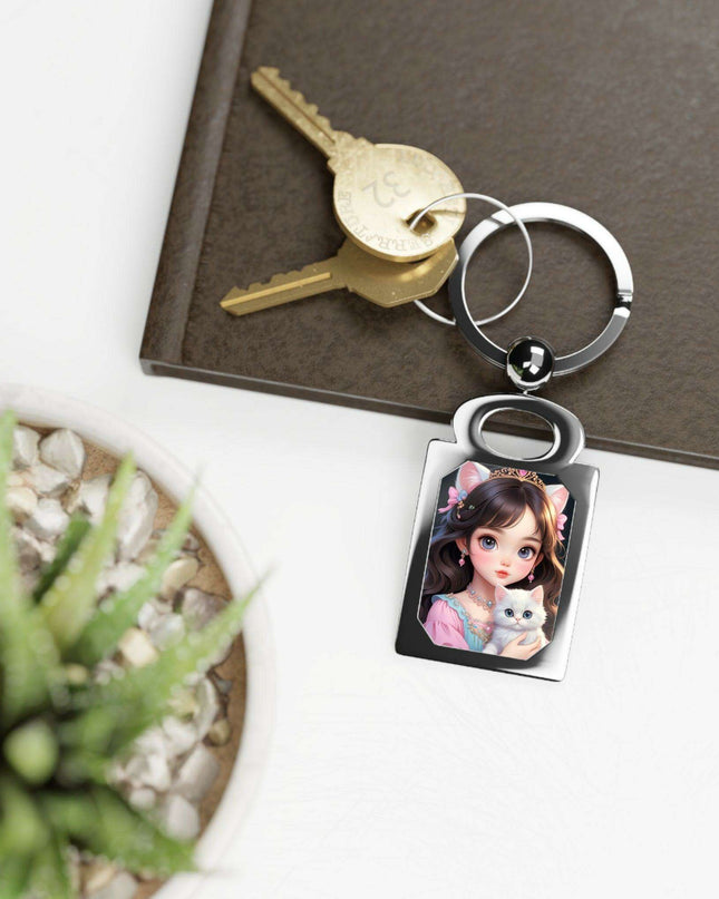 Personalized Shiny Swivel Photo Keyring for Cherished Memories