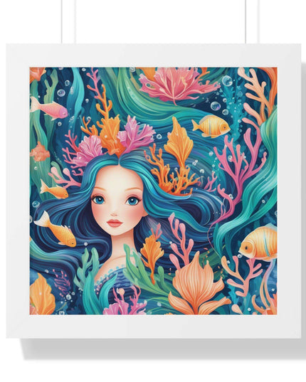 Eco-Friendly Elite Mermaid Framed Art Print for Sustainable Home Decor
