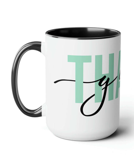 Elegant Duo of Glossy Two-Tone Ceramic Coffee Mugs - Premium Set of 2