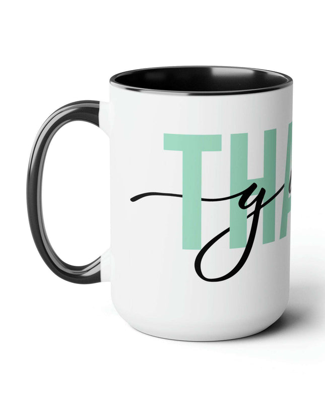 Elegant Duo of Glossy Two-Tone Ceramic Coffee Mugs - Premium Set of 2