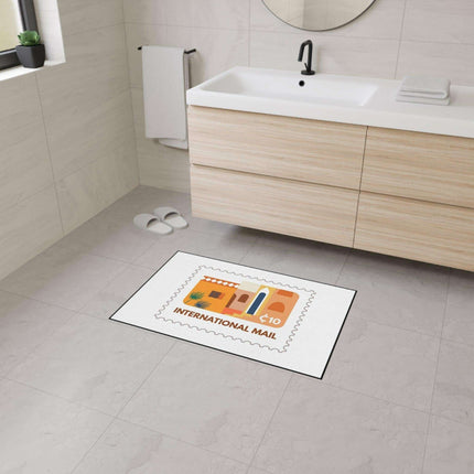 Elegant Vintage Stamp Area Rug with Safety-Enhanced Non-Slip Base