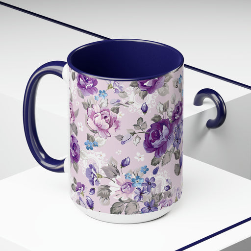 Elite Maison Coffee Mugs: Desirable Two-Tone Elegance for Morning Bliss 15oz