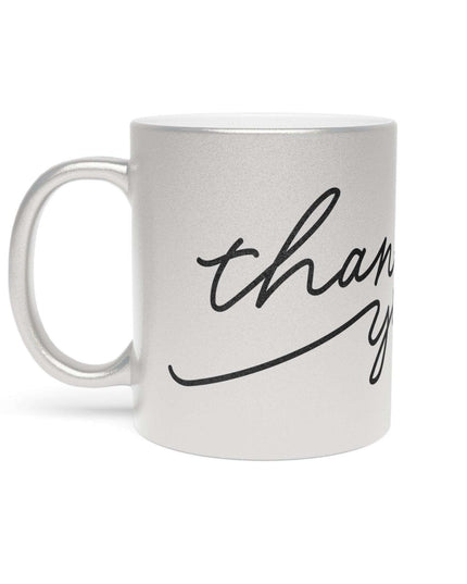 Chic Gratitude Metallic Ceramic Coffee Mug - A Luxurious Choice for Beverage Enthusiasts