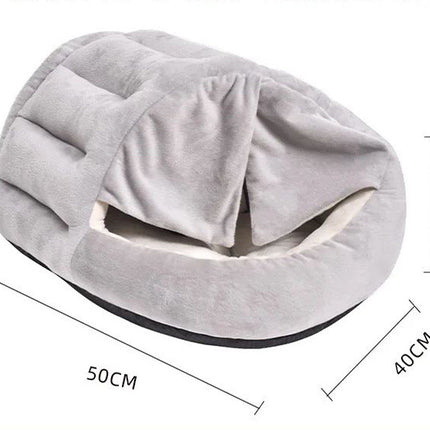 Thickened And Velvet Warm Cat Nest Semi-closed Curtain Pet Nest Winter