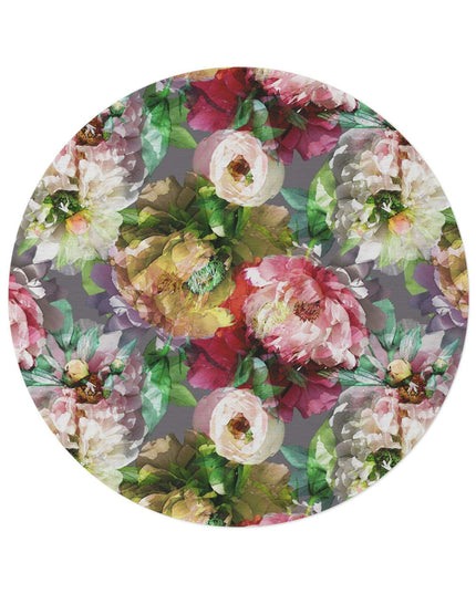 Vibrant Chenille Round Rug - Colorful Graphics & Luxe Comfort