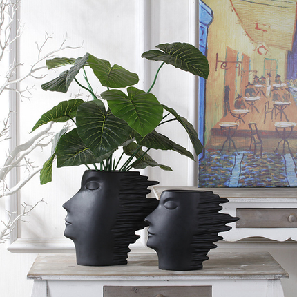 Creative Face Mask Vase White Porcelain Head Nordic Home Decor