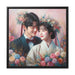 Romantic Duo Valentine Matte Canvas Pinewood Frame